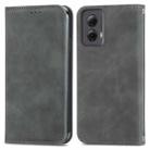 For Motorola Moto G Power 5G 2024 Retro Skin Feel Magnetic Flip Leather Phone Case(Grey) - 1