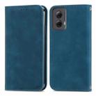 For Motorola Moto G Power 5G 2024 Retro Skin Feel Magnetic Flip Leather Phone Case(Blue) - 1