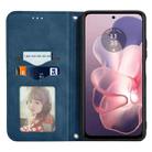 For Motorola Moto G Power 5G 2024 Retro Skin Feel Magnetic Flip Leather Phone Case(Blue) - 3