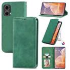 For Motorola Moto G85 Retro Skin Feel Magnetic Flip Leather Phone Case(Green) - 1