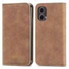 For Motorola Moto G85 Retro Skin Feel Magnetic Flip Leather Phone Case(Brown) - 2