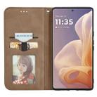 For Motorola Moto G85 Retro Skin Feel Magnetic Flip Leather Phone Case(Brown) - 3