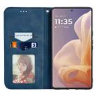 For Motorola Moto G85 Retro Skin Feel Magnetic Flip Leather Phone Case(Blue) - 2