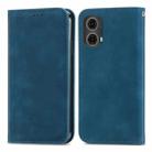 For Motorola Moto G85 Retro Skin Feel Magnetic Flip Leather Phone Case(Blue) - 3