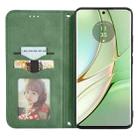 For Motorola Edge 2024 Retro Skin Feel Magnetic Flip Leather Phone Case(Green) - 3