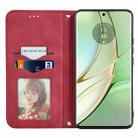 For Motorola Edge 2024 Retro Skin Feel Magnetic Flip Leather Phone Case(Red) - 3