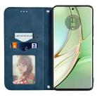 For Motorola Edge 2024 Retro Skin Feel Magnetic Flip Leather Phone Case(Blue) - 3