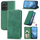 For Motorola Moto G55 Retro Skin Feel Magnetic Flip Leather Phone Case(Green) - 1