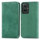 For Motorola Moto G55 Retro Skin Feel Magnetic Flip Leather Phone Case(Green) - 2