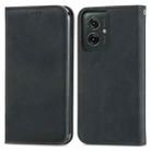 For Motorola Moto G55 Retro Skin Feel Magnetic Flip Leather Phone Case(Black) - 2