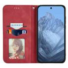 For Motorola Moto G55 Retro Skin Feel Magnetic Flip Leather Phone Case(Red) - 3