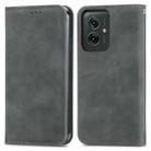 For Motorola Moto G55 Retro Skin Feel Magnetic Flip Leather Phone Case(Grey) - 2