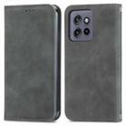 For Motorola Edge 50 Neo Retro Skin Feel Magnetic Flip Leather Phone Case(Grey) - 1