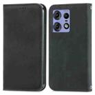 For Motorola Edge 50 Retro Skin Feel Magnetic Flip Leather Phone Case(Black) - 1
