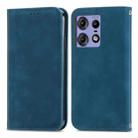 For Motorola Edge 50 Retro Skin Feel Magnetic Flip Leather Phone Case(Blue) - 1