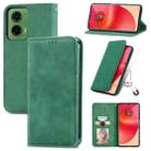 For Motorola Moto G35 Retro Skin Feel Magnetic Flip Leather Phone Case(Green) - 1