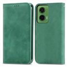 For Motorola Moto G35 Retro Skin Feel Magnetic Flip Leather Phone Case(Green) - 2