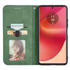 For Motorola Moto G35 Retro Skin Feel Magnetic Flip Leather Phone Case(Green) - 3