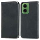 For Motorola Moto G35 Retro Skin Feel Magnetic Flip Leather Phone Case(Black) - 2