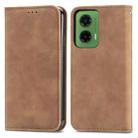 For Motorola Moto G35 Retro Skin Feel Magnetic Flip Leather Phone Case(Brown) - 2