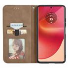 For Motorola Moto G35 Retro Skin Feel Magnetic Flip Leather Phone Case(Brown) - 3