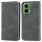 For Motorola Moto G35 Retro Skin Feel Magnetic Flip Leather Phone Case(Grey) - 2