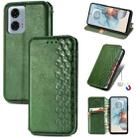 For Motorola Moto G24 Power Cubic Grid Pressed Magnetic Leather Phone Case(Green) - 1