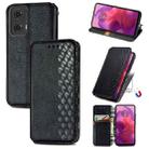 For Motorola  Moto G24 Cubic Grid Pressed Magnetic Leather Phone Case(Black) - 1