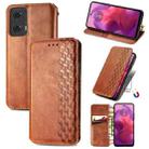 For Motorola  Moto G24 Cubic Grid Pressed Magnetic Leather Phone Case(Brown) - 1