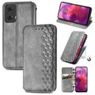 For Motorola  Moto G24 Cubic Grid Pressed Magnetic Leather Phone Case(Grey) - 1