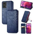 For Motorola  Moto G24 Cubic Grid Pressed Magnetic Leather Phone Case(Blue) - 1