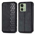 For Motorola Moto Edge 40 5G Cubic Grid Pressed Magnetic Leather Phone Case(Black) - 1