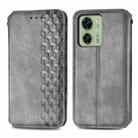 For Motorola Moto Edge 40 5G Cubic Grid Pressed Magnetic Leather Phone Case(Grey) - 1