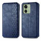 For Motorola Moto Edge 40 5G Cubic Grid Pressed Magnetic Leather Phone Case(Blue) - 1