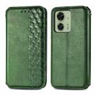 For Motorola Moto Edge 40 5G Cubic Grid Pressed Magnetic Leather Phone Case(Green) - 1