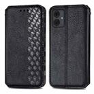 For Motorola Moto G14 Cubic Grid Pressed Magnetic Leather Phone Case(Black) - 1