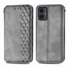 For Motorola Moto G14 Cubic Grid Pressed Magnetic Leather Phone Case(Grey) - 1