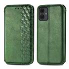 For Motorola Moto G14 Cubic Grid Pressed Magnetic Leather Phone Case(Green) - 1