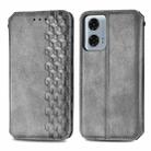 For Motorola Moto G24 Power 4G Cubic Grid Pressed Magnetic Leather Phone Case(Grey) - 1