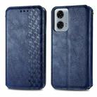 For Motorola Moto G24 Power 4G Cubic Grid Pressed Magnetic Leather Phone Case(Blue) - 1
