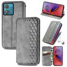 For Motorola Moto G84 5G Cubic Grid Pressed Magnetic Leather Phone Case(Grey) - 1