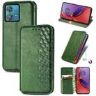 For Motorola Moto G84 5G Cubic Grid Pressed Magnetic Leather Phone Case(Green) - 1