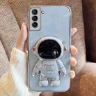 For Samsung Galaxy S23+ 5G Electroplating Astronaut Holder Phone Case(Blue) - 1