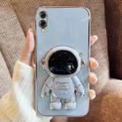 For Samsung Galaxy A02 EU Electroplating Astronaut Holder Phone Case(Blue) - 1