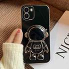 For Samsung Galaxy A03 Electroplating Astronaut Holder Phone Case(Black) - 1