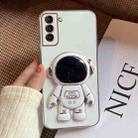 For Samsung Galaxy A03s Electroplating Astronaut Holder Phone Case(White) - 1