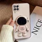For Samsung Galaxy M53 Electroplating Astronaut Holder Phone Case(Pink) - 1