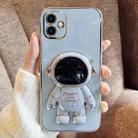 For Samsung Galaxy A04 Electroplating Astronaut Holder Phone Case(Blue) - 1