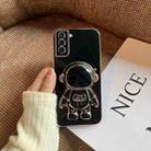 For Samsung Galaxy A15 Electroplating Astronaut Holder Phone Case(Black) - 1