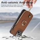 For iPhone 7/8 / SE 2022 Cross Leather Ring Vertical Zipper Wallet Back Phone Case(Brown) - 5